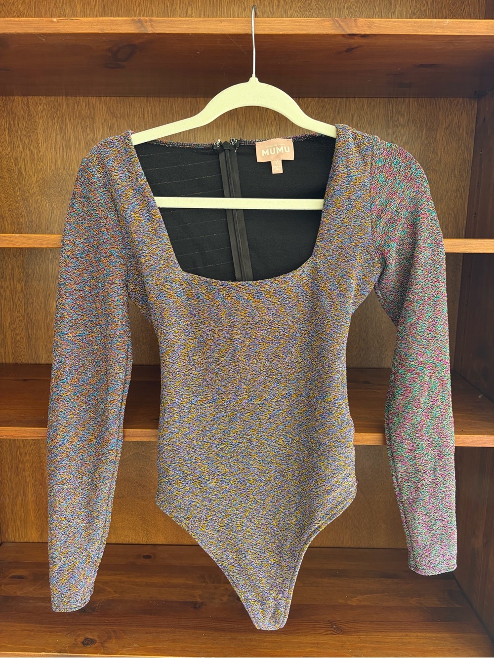 Show Me Your MuMu Multicolor Long-Sleeve Scoop-Neck Bodysuit